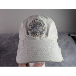 Bass Pro Shops Lucky Fishing Cap Cream Distressed Adjustable Hat OSFM Cotton